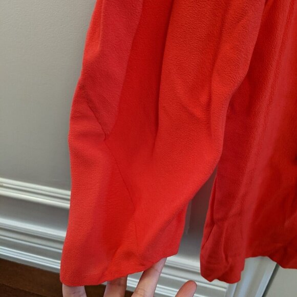 Diane Von Furstenberg women's orange 3/4 sleeve blouse in size 4 - Picture 8 of 8